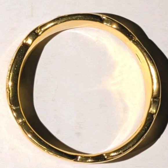 Elegant Mens Gold Plated Ring Sz 13 - Picture 6 of 16